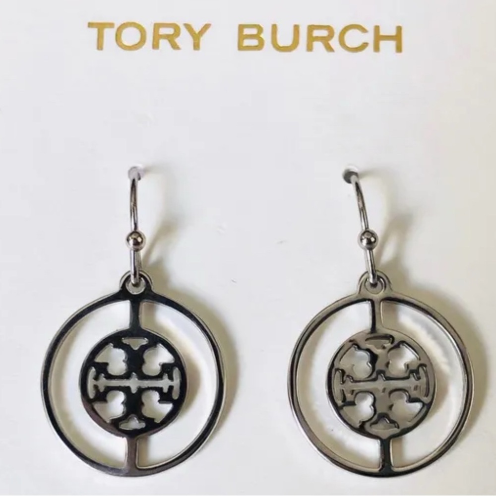 Tory Burch Deco Logo
Silver Hoop Earrings